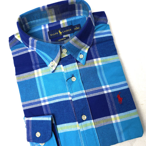 PRL two toned check Shirt | Aqua