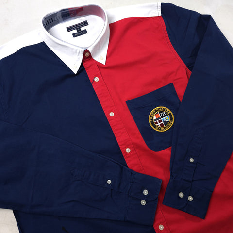 PRL two toned Premium Dress Shirt | Red/Blue