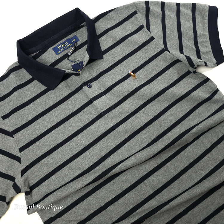 PRL stripped designer polo shirt | Grey