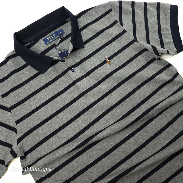 PRL stripped designer polo shirt | Grey