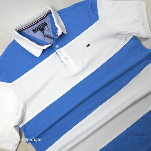 PRL Bold striped men's polo shirt | Sky blue