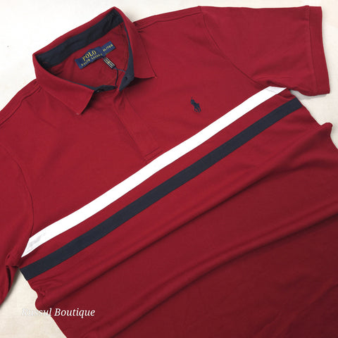 PRL duo-striped men's polo shirt | Wine