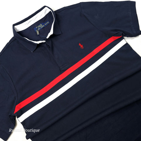 PRL duo-striped men's polo shirt | Navy blue