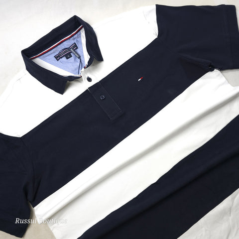 PRL Bold striped men's polo shirt | Navy blue