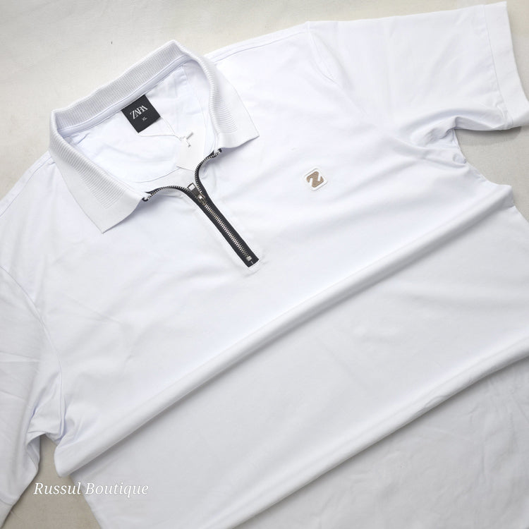 ZR Zip neck polo shirt | White