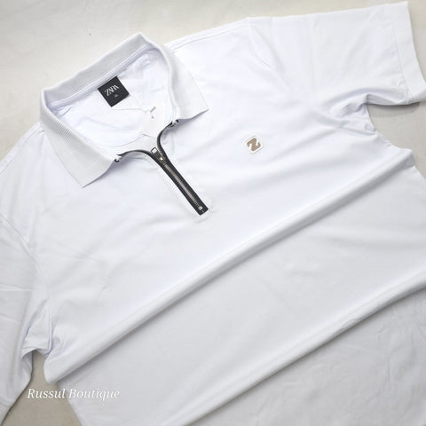 ZR Zip neck polo shirt | White