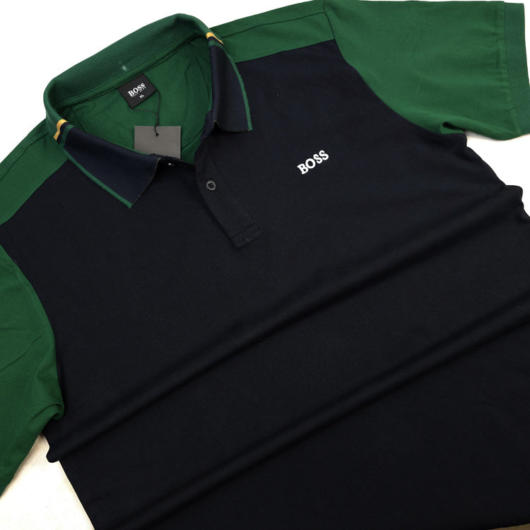 BS T-neck polo shirt | Navy blue