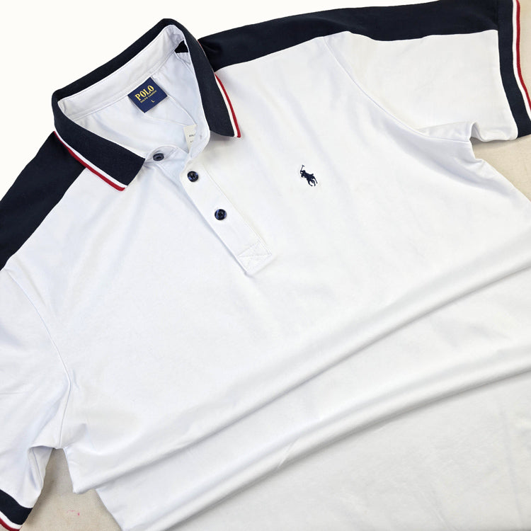 PRL T-neck polo shirt | White