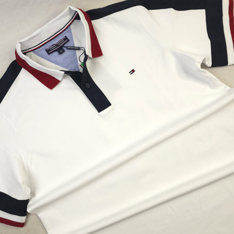 THF duo collar designer polo shirt | White