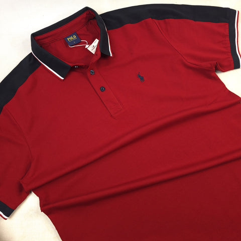PRL T-neck polo shirt | Wine