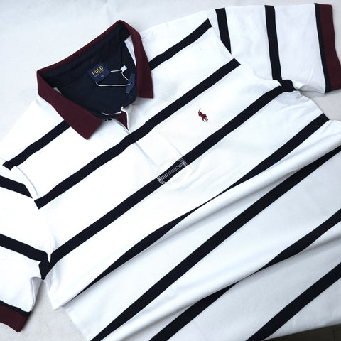 Prl two toned designer polo shirt | White/Black