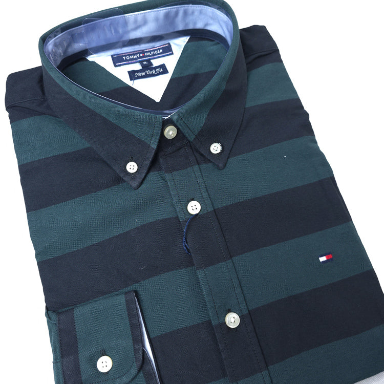 THF Hori-striped Shirt for men | Green