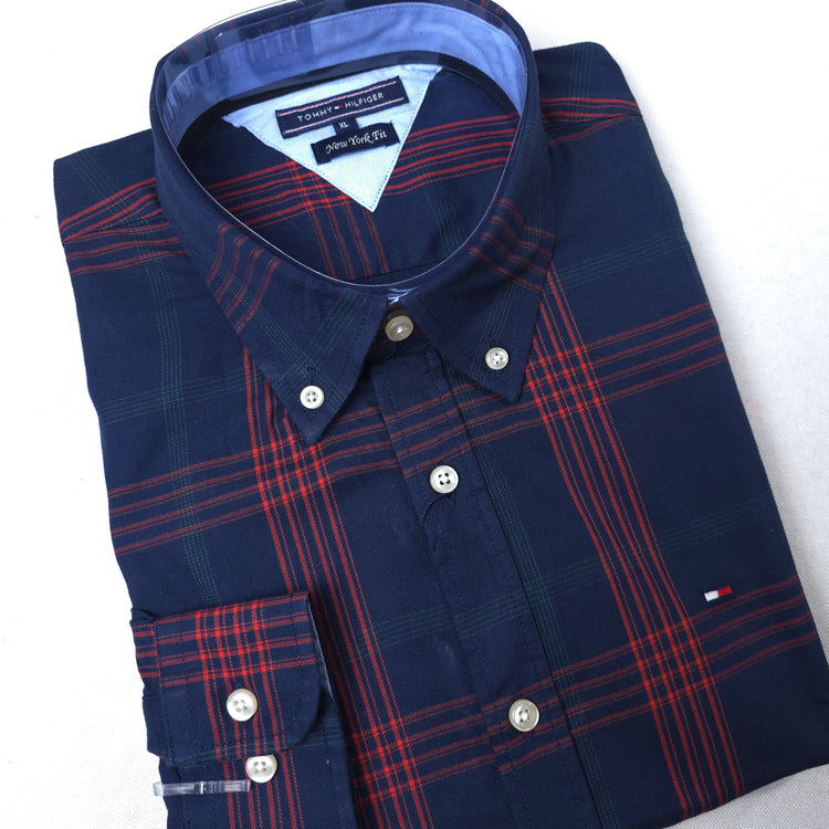 PRL two toned check Shirt for men | Blue/Wine