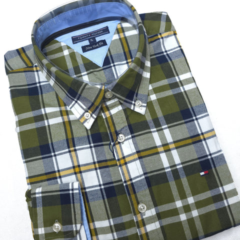 PRL two toned check Shirt for men | Olive