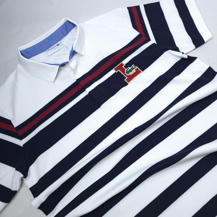 LST striped polo shirt | White