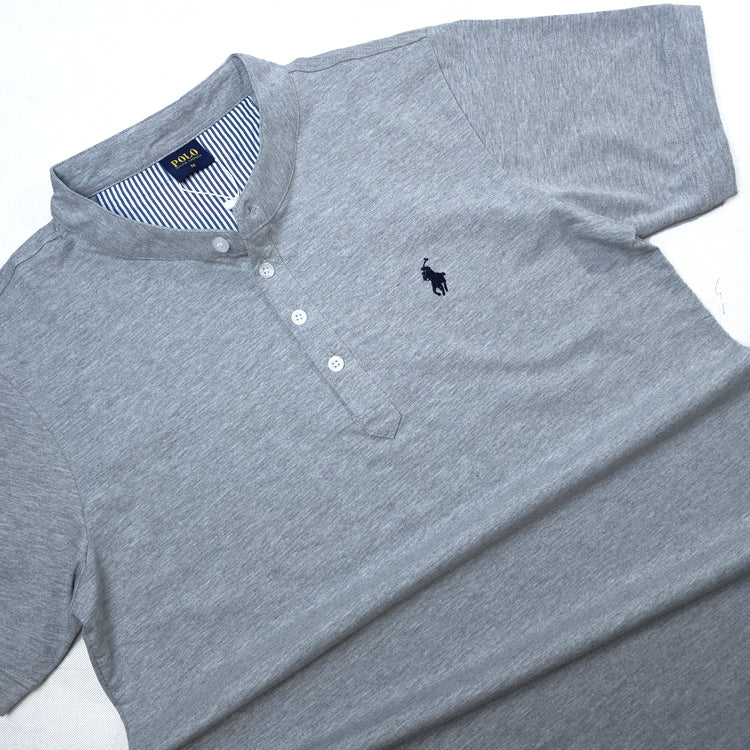 PRL half button Tee-shirt | Light grey
