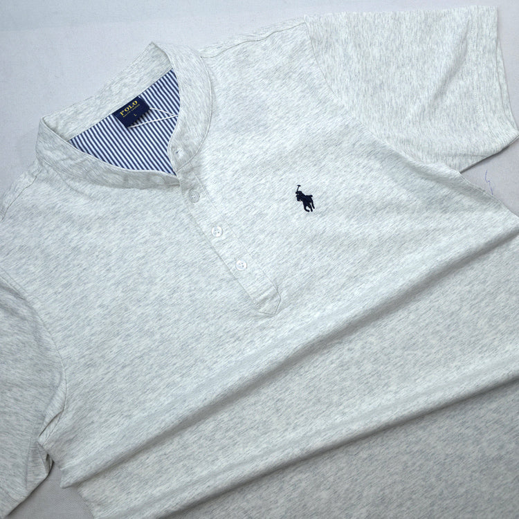PRL half button Tee-shirt | Grain Grey