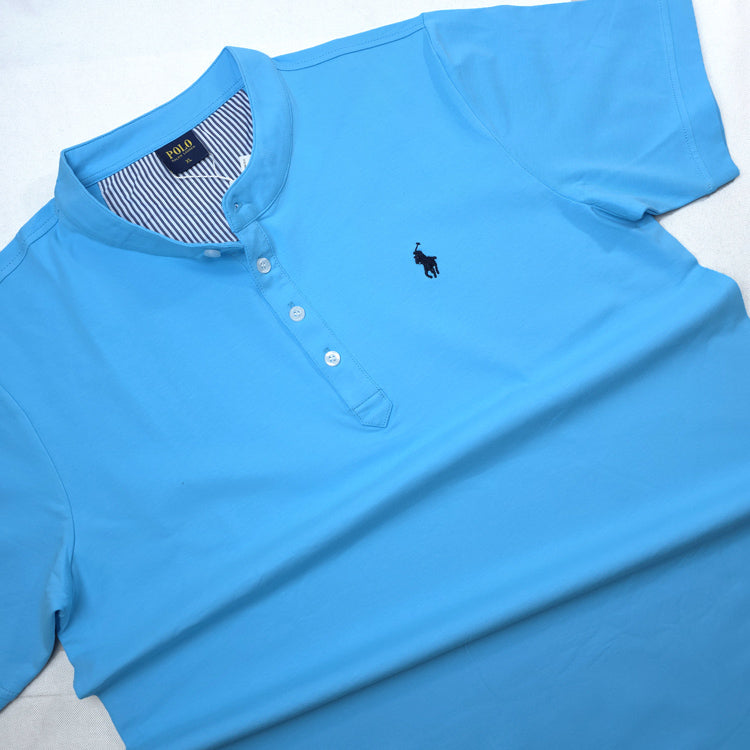 PRL half button Tee-shirt | Sky blue