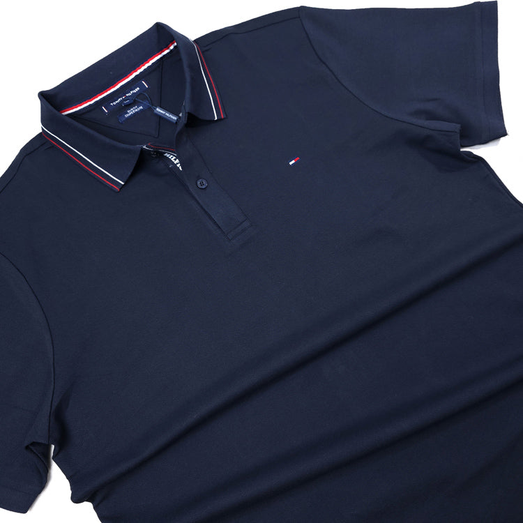 THF detail designer polo shirt | Navy blue