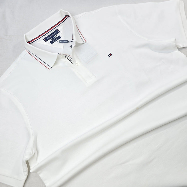 THF detail designer polo shirt | White