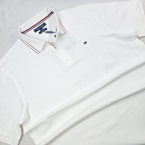THF detail designer polo shirt | White