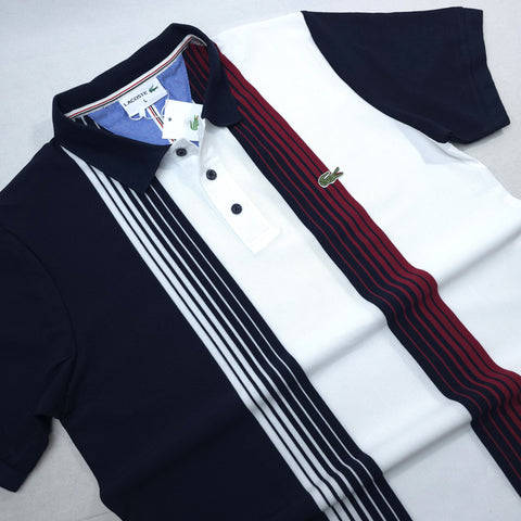 LST striped designer polo shirt | White