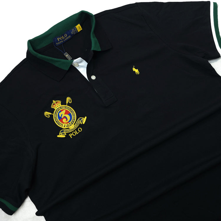 PRL 3RD crested plain polo shirt | Black