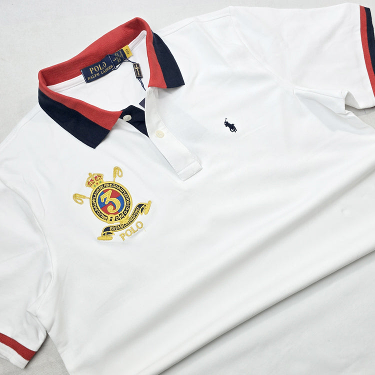 PRL 3RD crested plain polo shirt | White