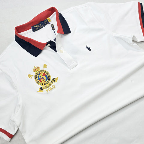 PRL 3RD crested plain polo shirt | White