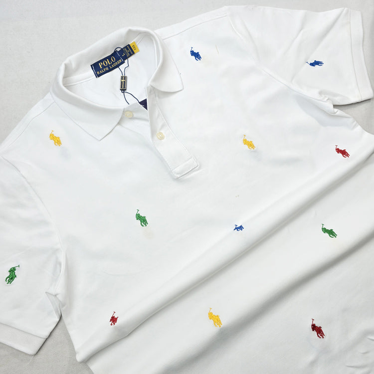 PRL bubbly designer polo shirt | White