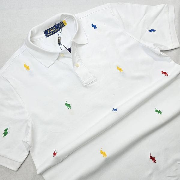 PRL bubbly designer polo shirt | White