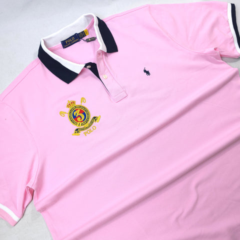 PRL 3RD crested plain polo shirt | Pink