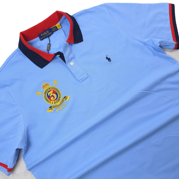 PRL 3RD crested plain polo shirt | Skyblue