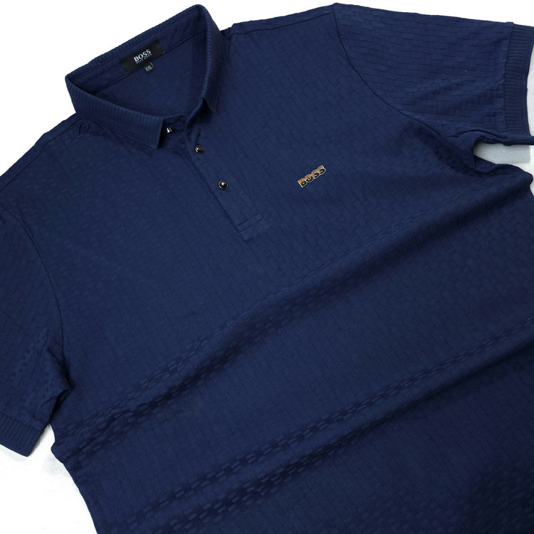BS pattern polo shirt | Navyblue