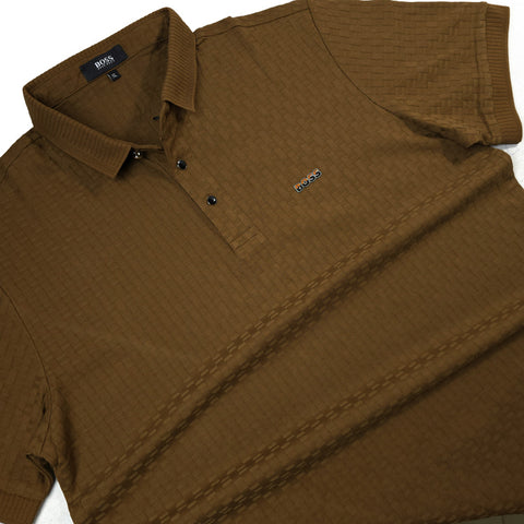 BS pattern polo shirt | Brown