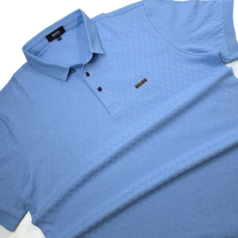 BS pattern polo shirt | Skyblue