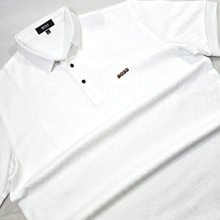 BS pattern polo shirt | White