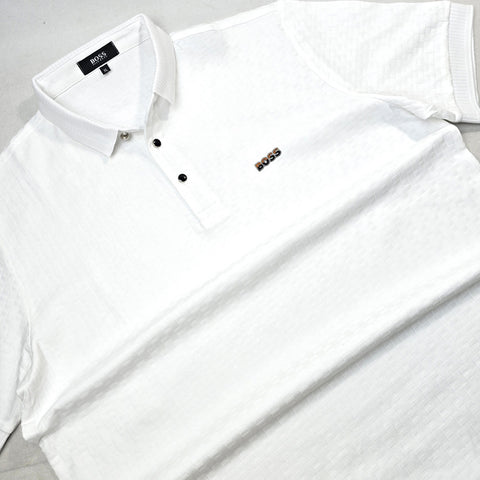 BS pattern polo shirt | White