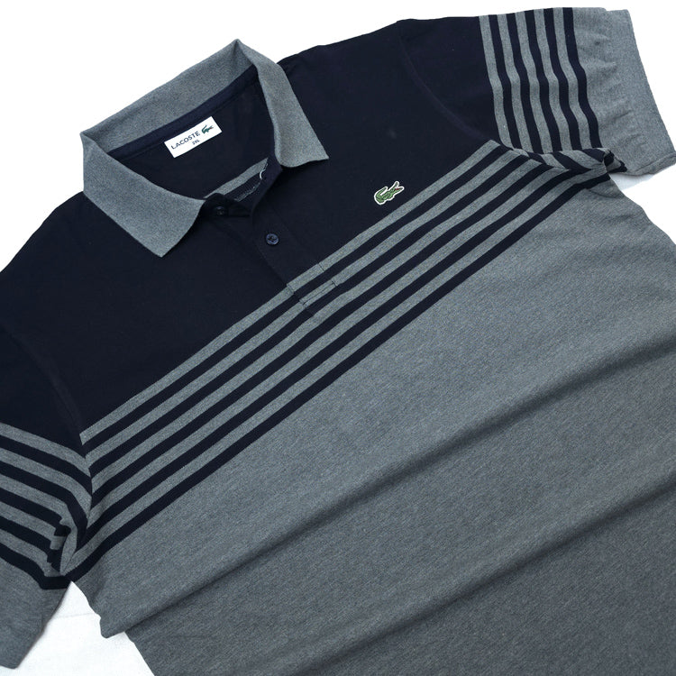 LST demi-striped polo shirt | Grey