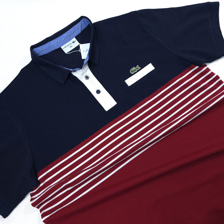 LST Lumo-striped polo shirt | Navyblue