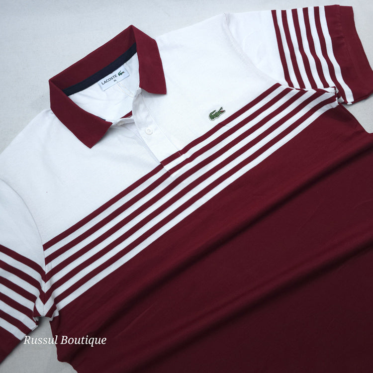 LST demi-striped polo shirt | Wine