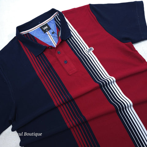 Lee striped designer polo shirt | Red