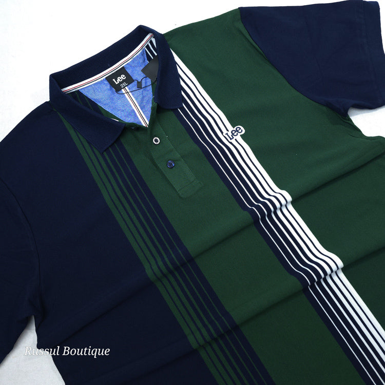 Lee striped designer polo shirt | Green