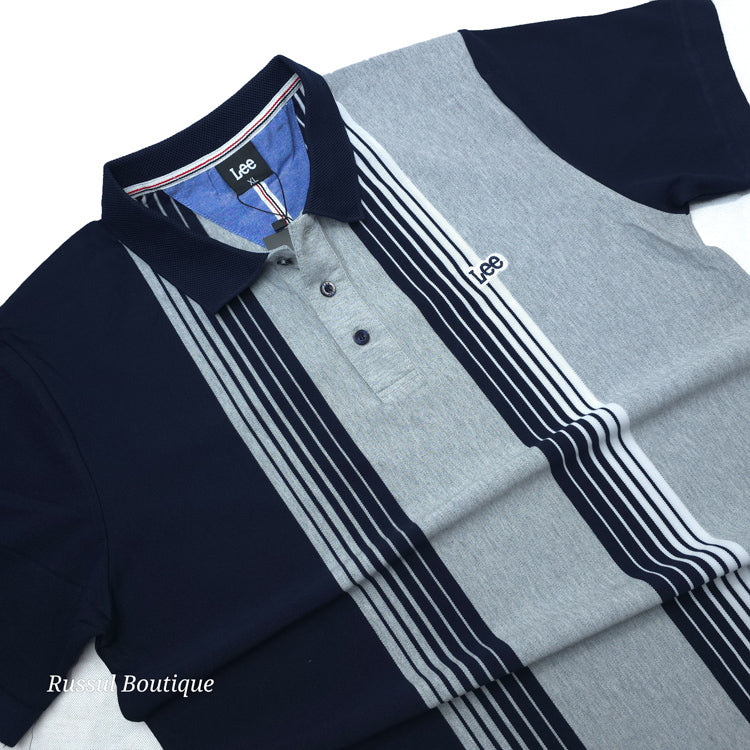 Lee striped designer polo shirt | Grey