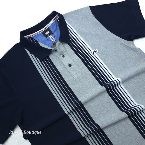 Lee striped designer polo shirt | Grey