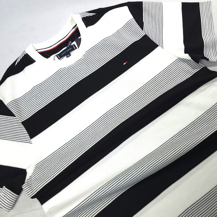 THF reel striped T-shirt | Black