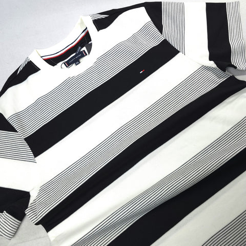THF reel striped T-shirt | Black