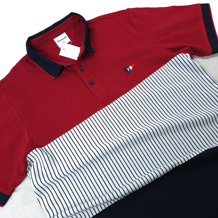 FCN Trio-tier polo shirt | Wine/White