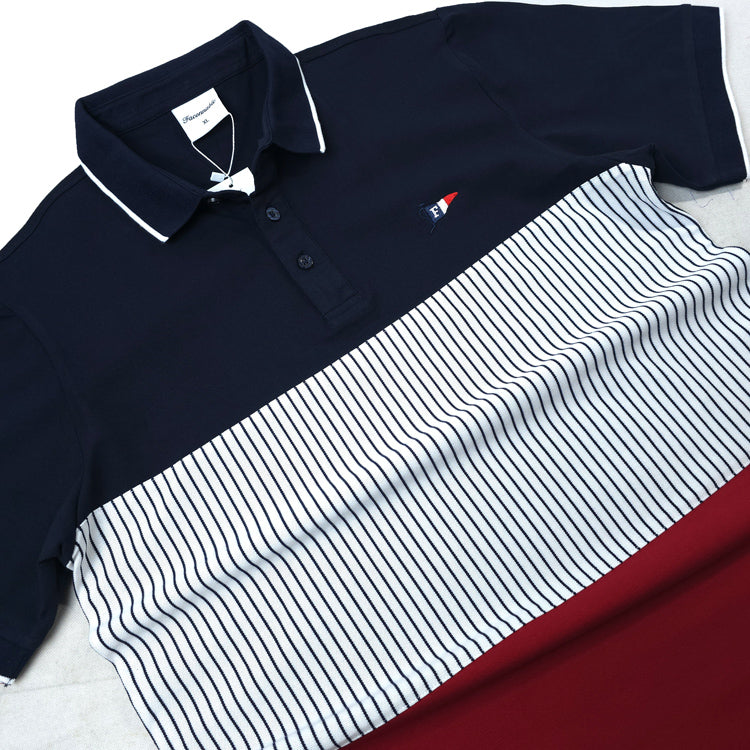 FCN Trio-tier polo shirt | Navy/White