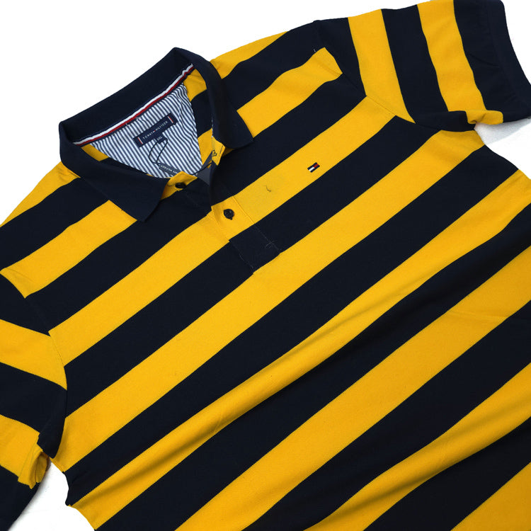 THF classic stripped polo | Yellow/Blue